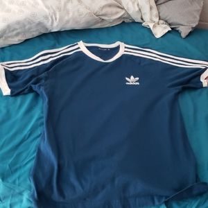 Adidas Navy Blue 3 Stripe Top